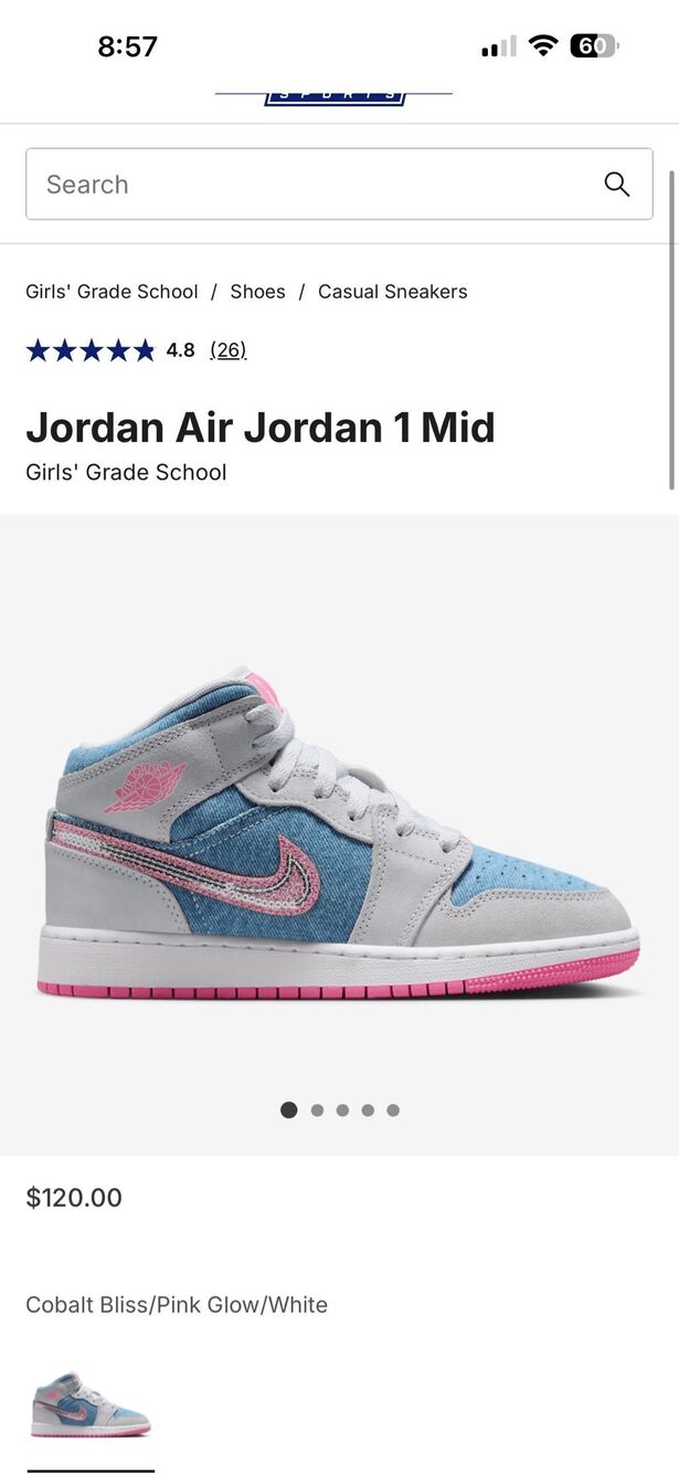 Nike Air Jordan 1 Mid Denim Sequin HQ1999-400 GS